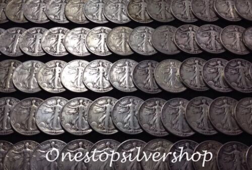 Half Roll (10 Coins) Walking Liberty Half Dollars - $5 Face - 90% Silver Coins