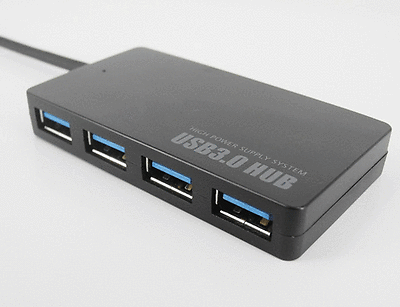 4-port Usb 3.0 Hub 5gbps Portable For Pc Mac Laptop Notebook Desktop Compact