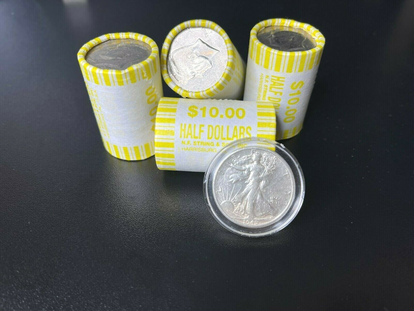 Unsearched Half Dollar Coin Roll With Bonus 90% Silver Walking Liberty Coin