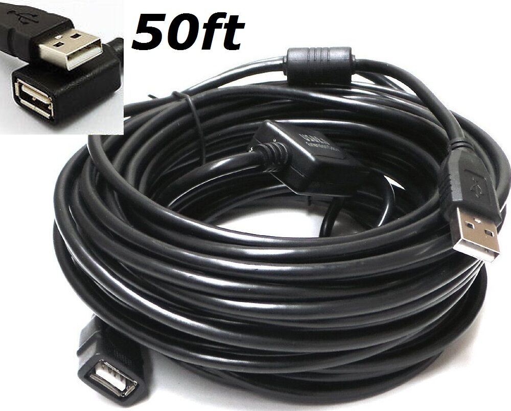 Cablevantage 50ft Usb 2.0 480mbps Active Repeater M/f Extension Cable